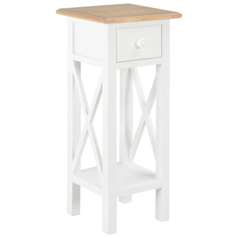 Petromila vidaXL Príručný stolík, biely 27x27x65,5 cm, drevo